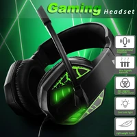 gaming headset glowing headphones adjustable bass stereo wired earphone with mic for ps5 ps4 xboxpclaptopswitch