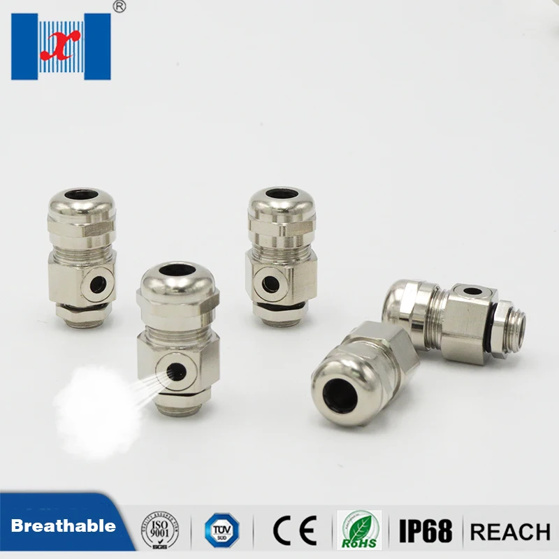 

M12 Breathable Vent Air Metal Cable Gland 4-8mm Ventilation Wire Connector Nickel Plated Brass For LED Light