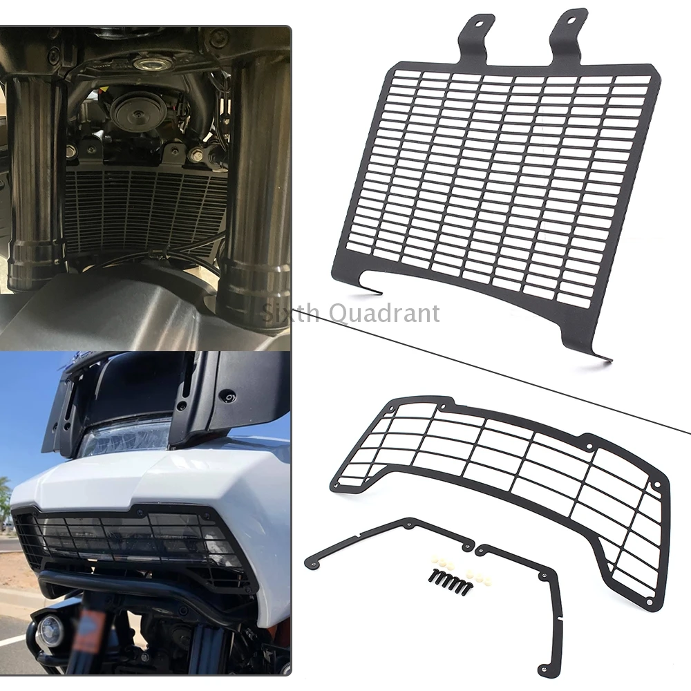 

Aluminum Motorcycle Radiator Grille+Headlight Guard Cover Fits For Harley Pan America Adventure ADV 1250 Special RA1250 RA1250S