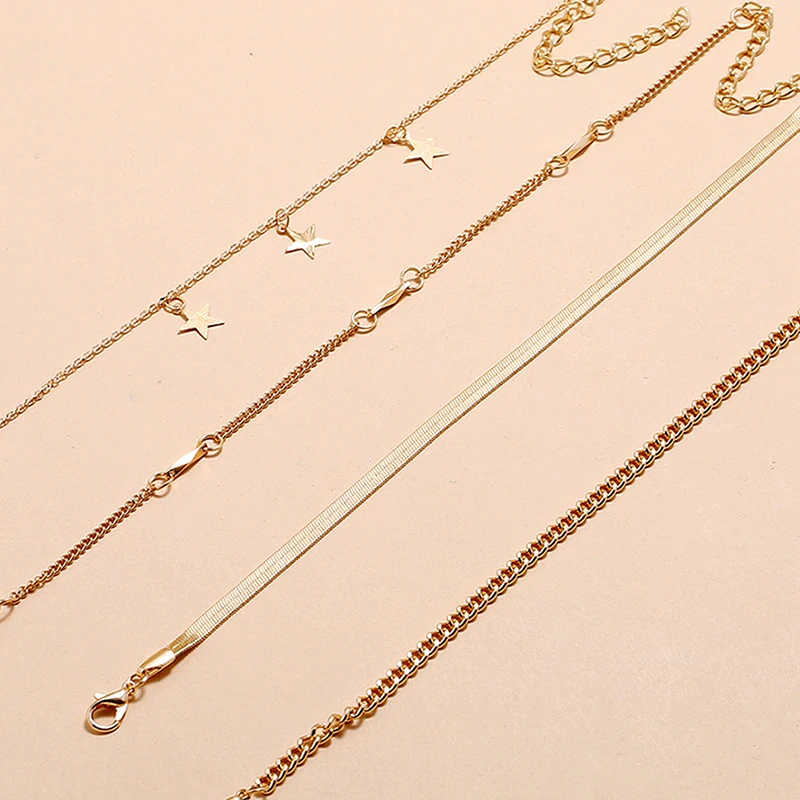 4 шт./компл. классические женские золото пляжные шорты набор ножных браслетов