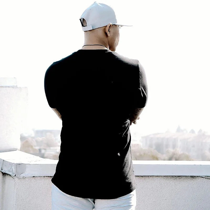 Мужская Летняя модная футболка для фитнеса уличная спортивная бега скалолазания