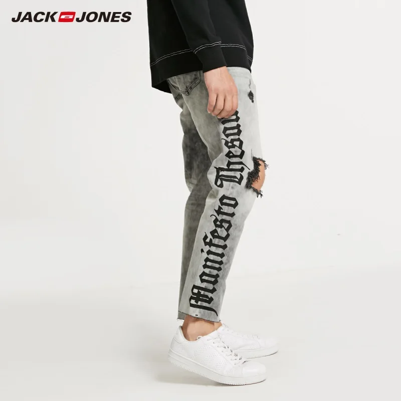 Мужские потертые джинсы JackJones винтажные повседневные уличные 218332605|Мужские