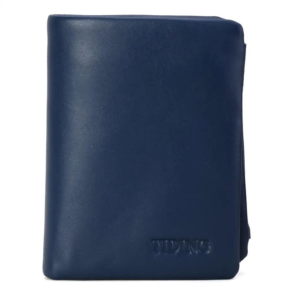 Tiding мужской кошелек из натуральной кожи с монетницей на молнии маленький зажимом