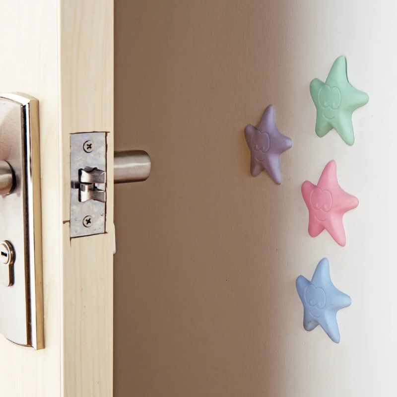 Anti-collision Furniture Household Shock Behind Wall ABBO Leg Protection Cabinet Door Table Accessories star Mute Handle Pad | Мебель