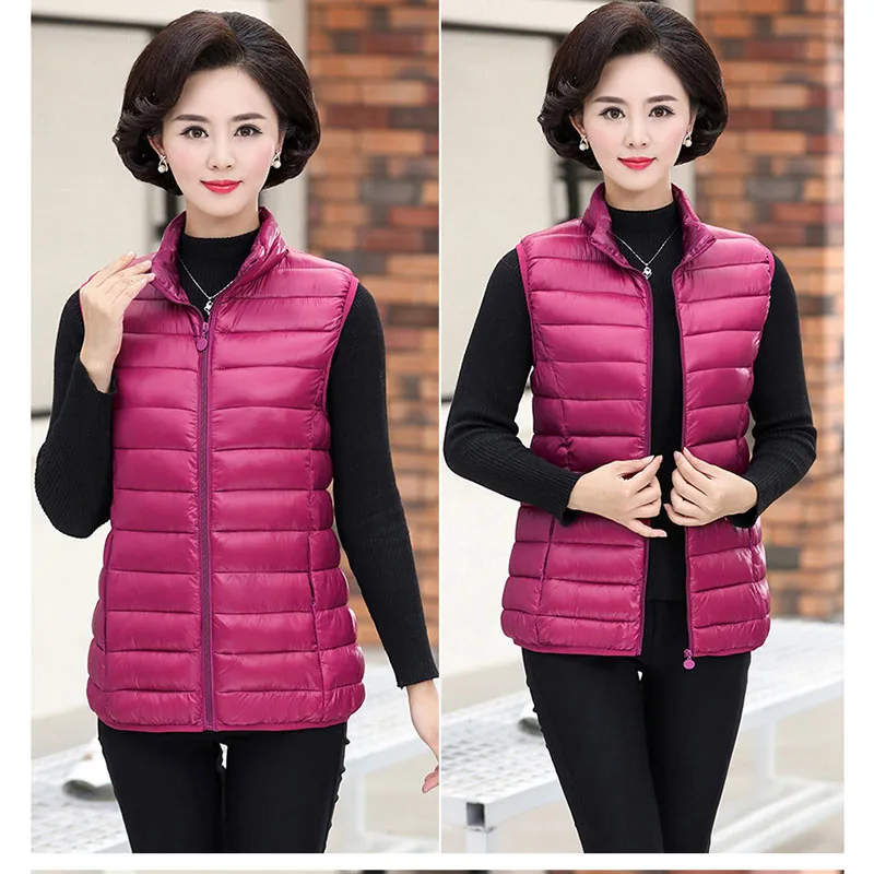 

Special offer vest autumn winter women's clothing thick warm large size zipper solid color plus cotton lightweight vest D284