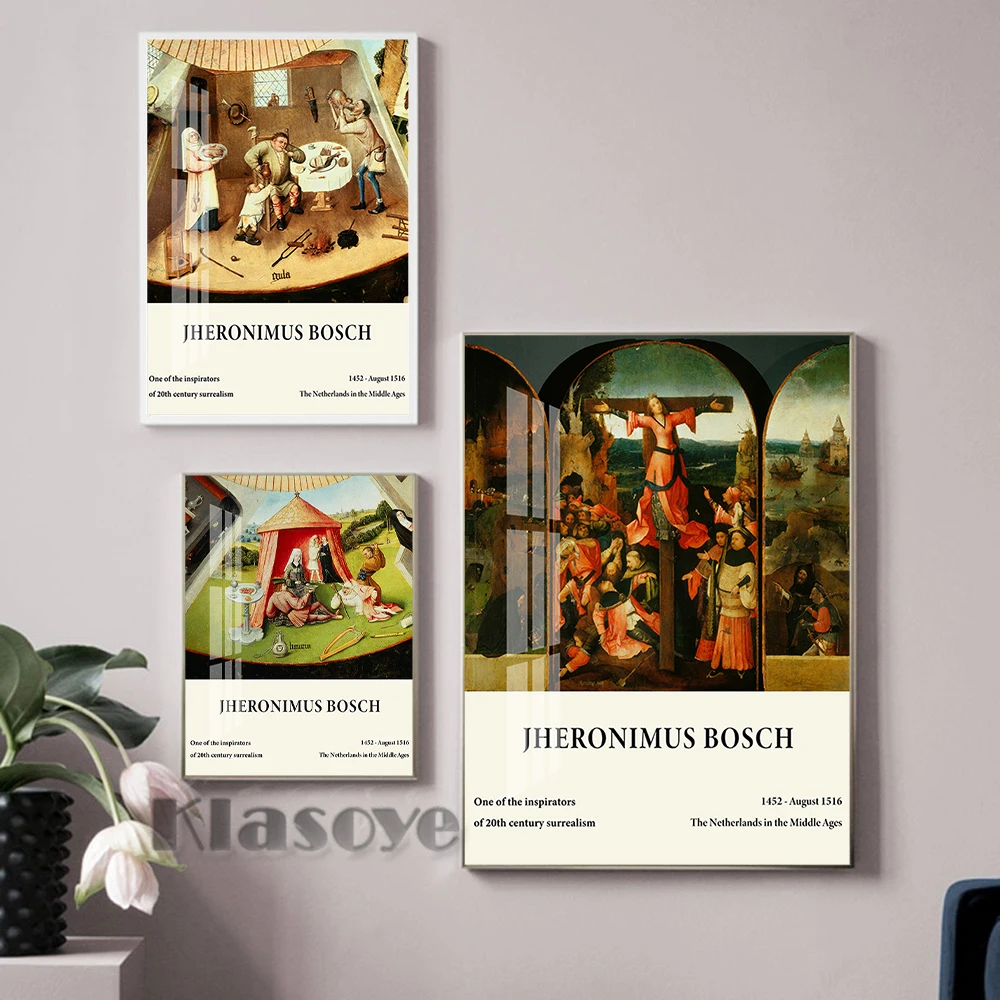 Ретро-постер еотнимус Bosch эпохи Возрождения готические настенные художественные