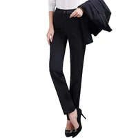 new spring formal trousers womens suit pants straight tube professional trousers thin black large work pants