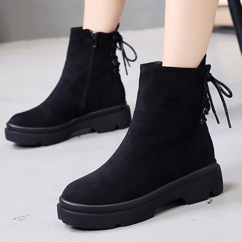 Женские ботильоны обувь на платформе удобные женские ботинки увеличивающие рост
