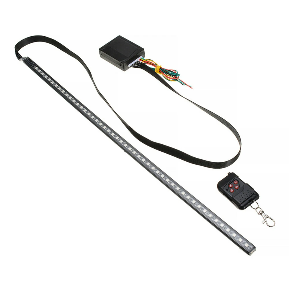 

Автомобильные экстерьер декоративные светильники 48LED RGB сканер Knight Rider Strobe Flash светильник полосы + пульт дистанционного управления 22 дюйма А...