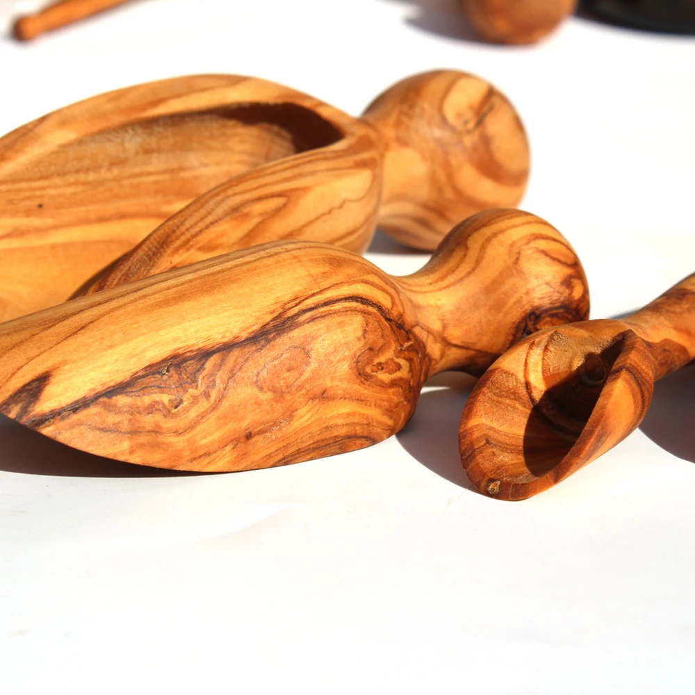 Совок из оливкового дерева/лопата соленая ложка ручной работы/сахарная 4 разных