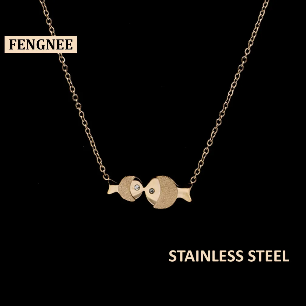 Женское Ожерелье fengnee из нержавеющей стали роскошное ювелирное изделие с