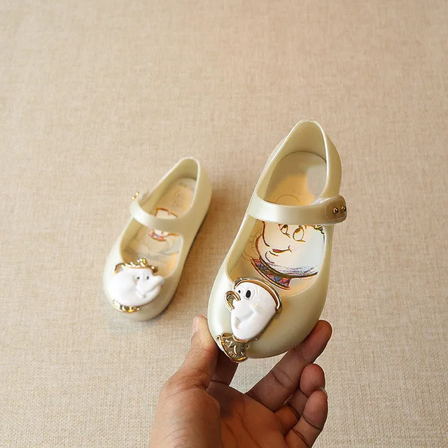 Pearl white Новые детские сандалии; обувь для девочек; прозрачные сандалии; Melissa Teacup; мини-сандалии; нескользящая детская обувь - Цвет: Pearl white