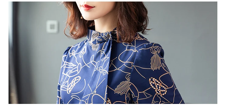 Модные Изящные платья с принтом для женщин сезон осень новый стиль женское