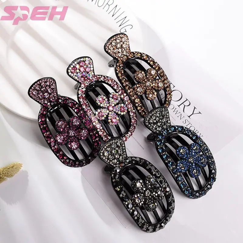 

fashion new diamond inlaid women's hairpin diamond inlaid duckbill clip multifunctional hairpin manufacturer wholesale