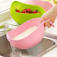 food grade kitchen strainer basket sieve drainer plastic rice beans peas washing filter cleaning gadget kitchen accessories
