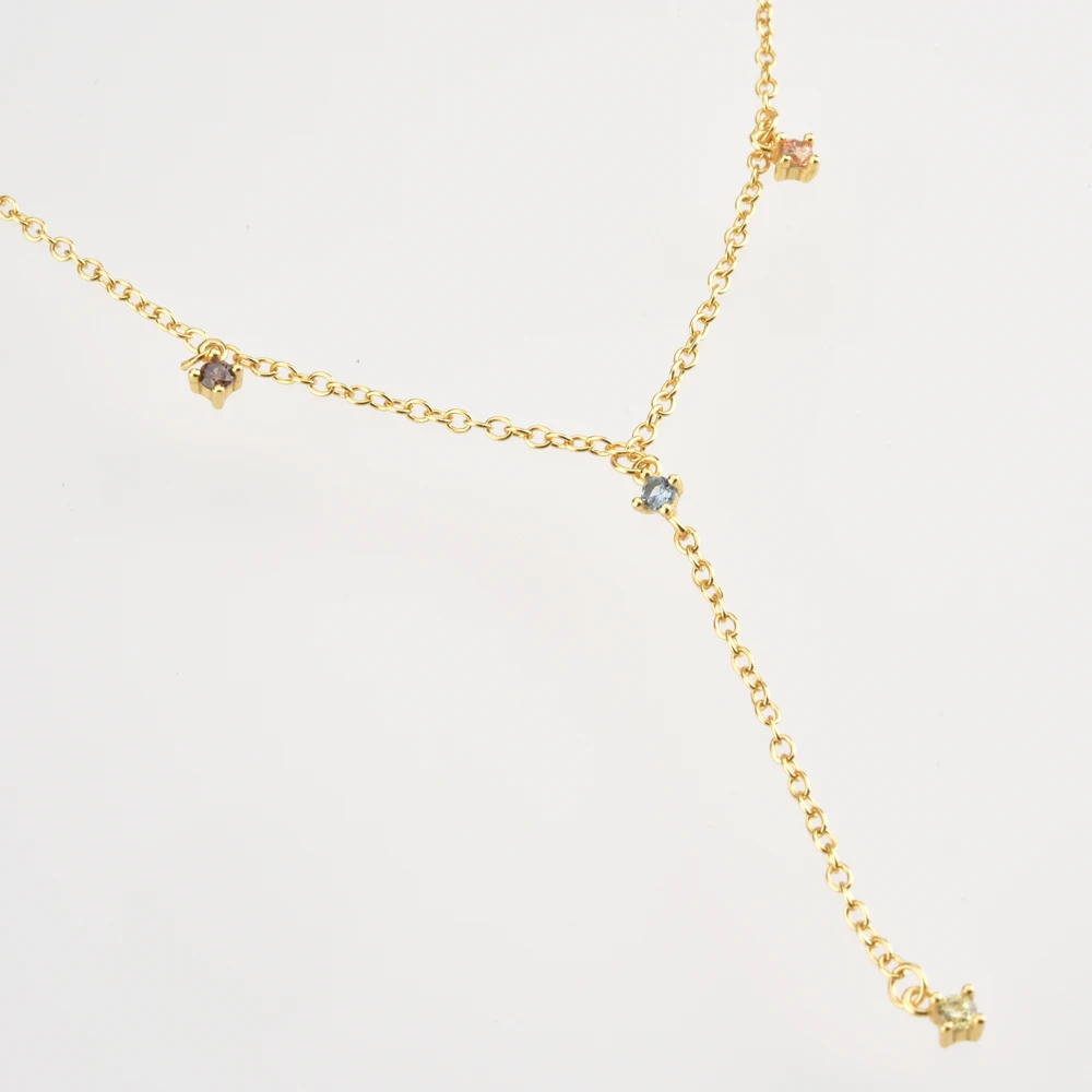 Цепочка-чокер ANDYWEN из серебра 925 пробы с кубическим цирконием 40 мм - купить по