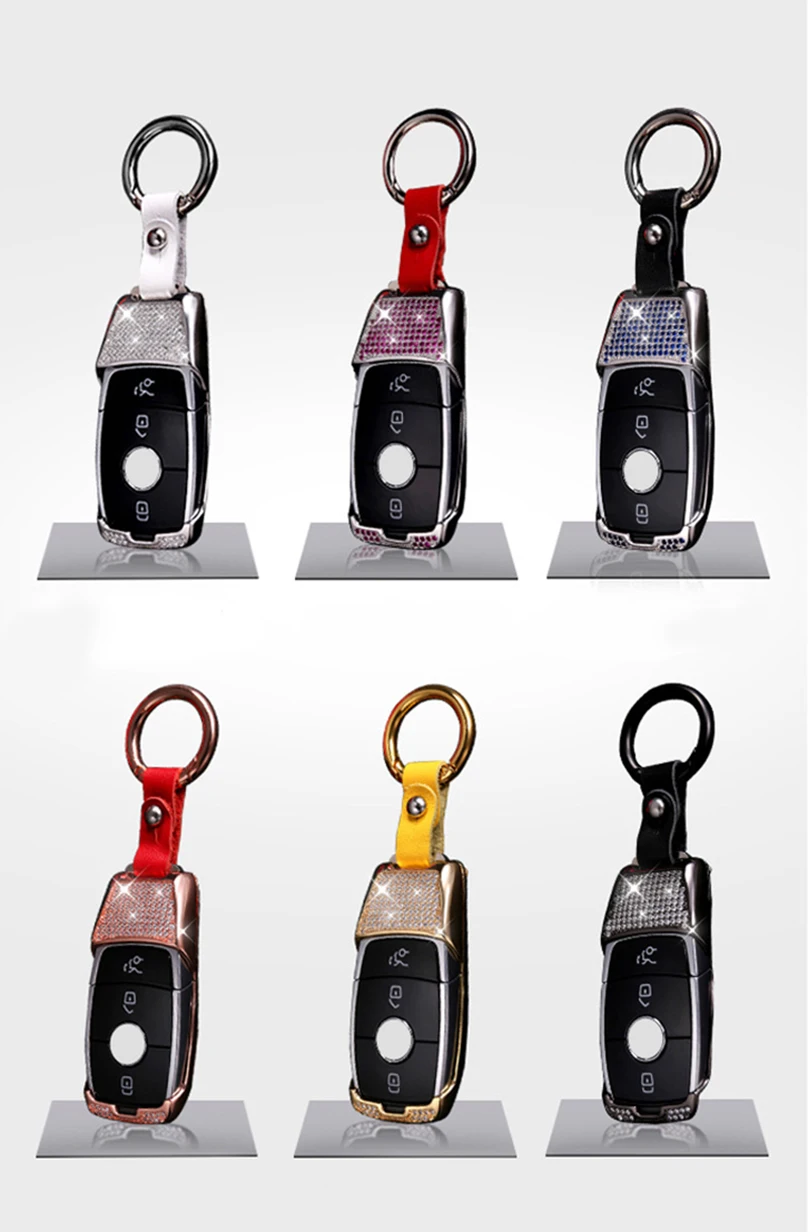 

Luxury Diamond Auto Key Crystal Shell Car Smart Key Case Cover For Mercedes Benz 2017 E Class W213 2018 S class Car Accessories