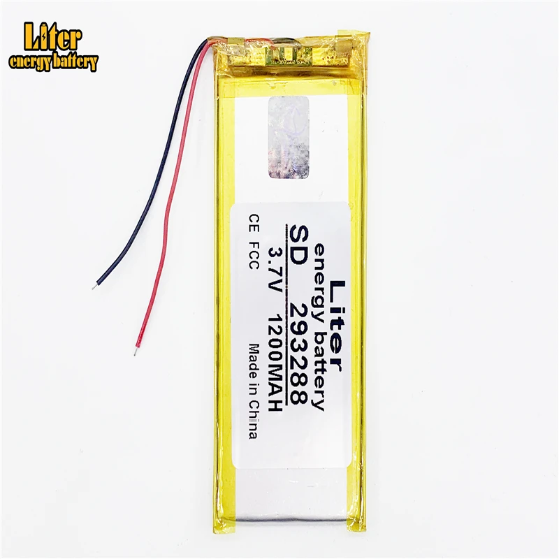 

3,7 V, 1200 mAH, 293288 PLIB; полимерный литий-ионный/литий-ионный аккумулятор для GPS, mp3, mp4, mp5, dvd, bluetooth, модель игрушечного мобильного bluetooth