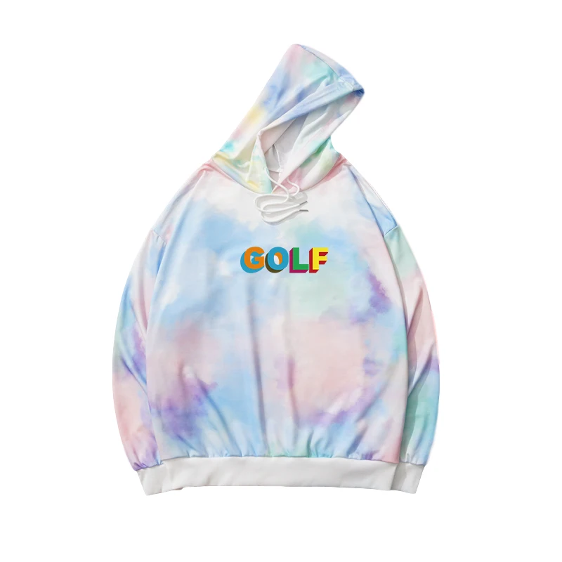 

Spring Autumn Tie Dye Women Hoodie Casual Harajuku Golf Multicolor Letter Print Sweatshirt Streetwear Loose Korean Sudadera Tops