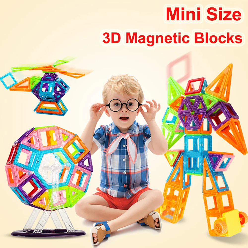 

32pcs Magnet Toys Mini Size Magnetic Building Blocks Construction Designer Set 3D Model Building Toys For Children Gifts