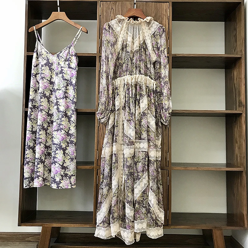 Женское кружевное платье с оборками элегантное праздничное в стиле пэчворк