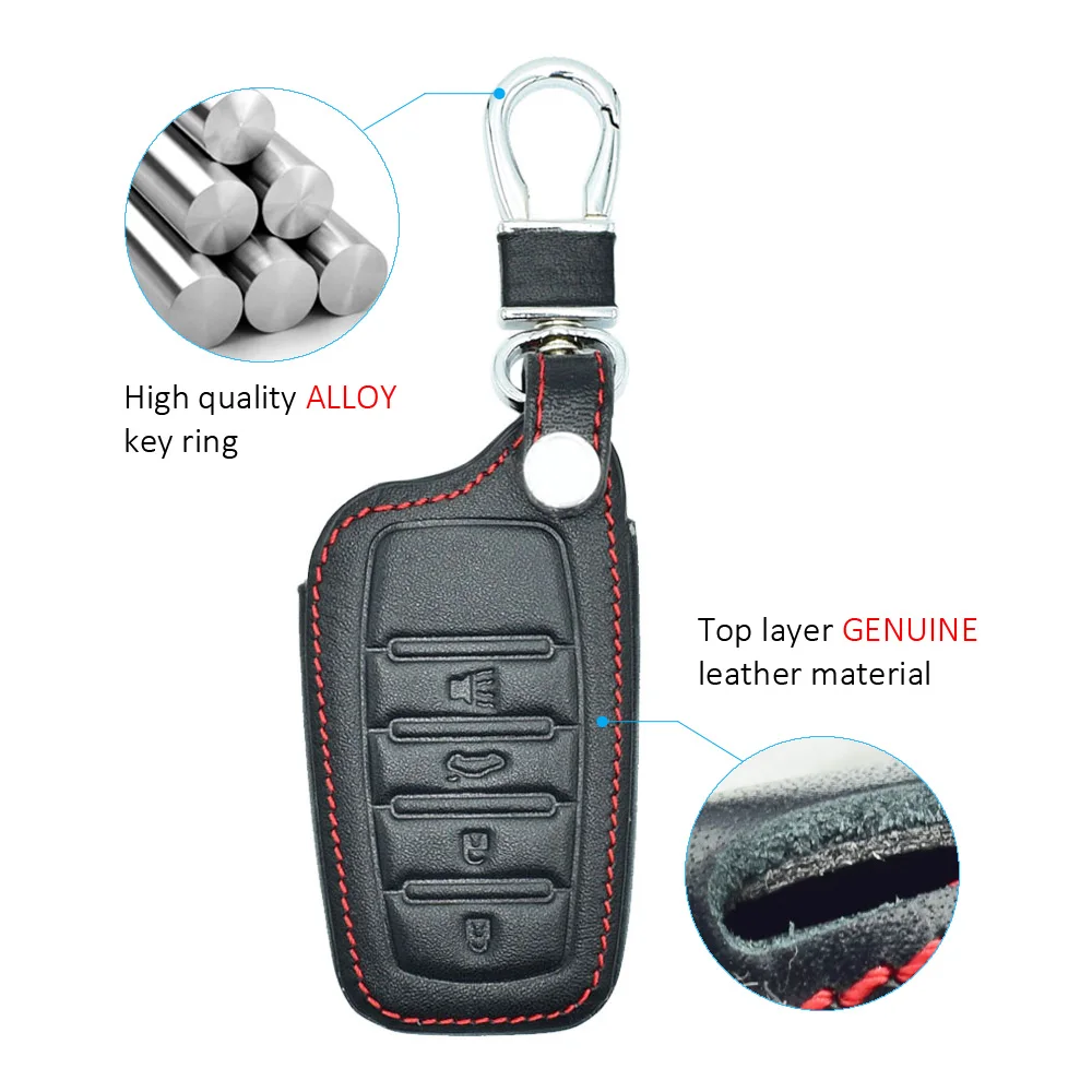 Кожаный чехол для автомобильного ключа Toyota Miral Fortuner Rav4 Highlander Crown 4 кнопки