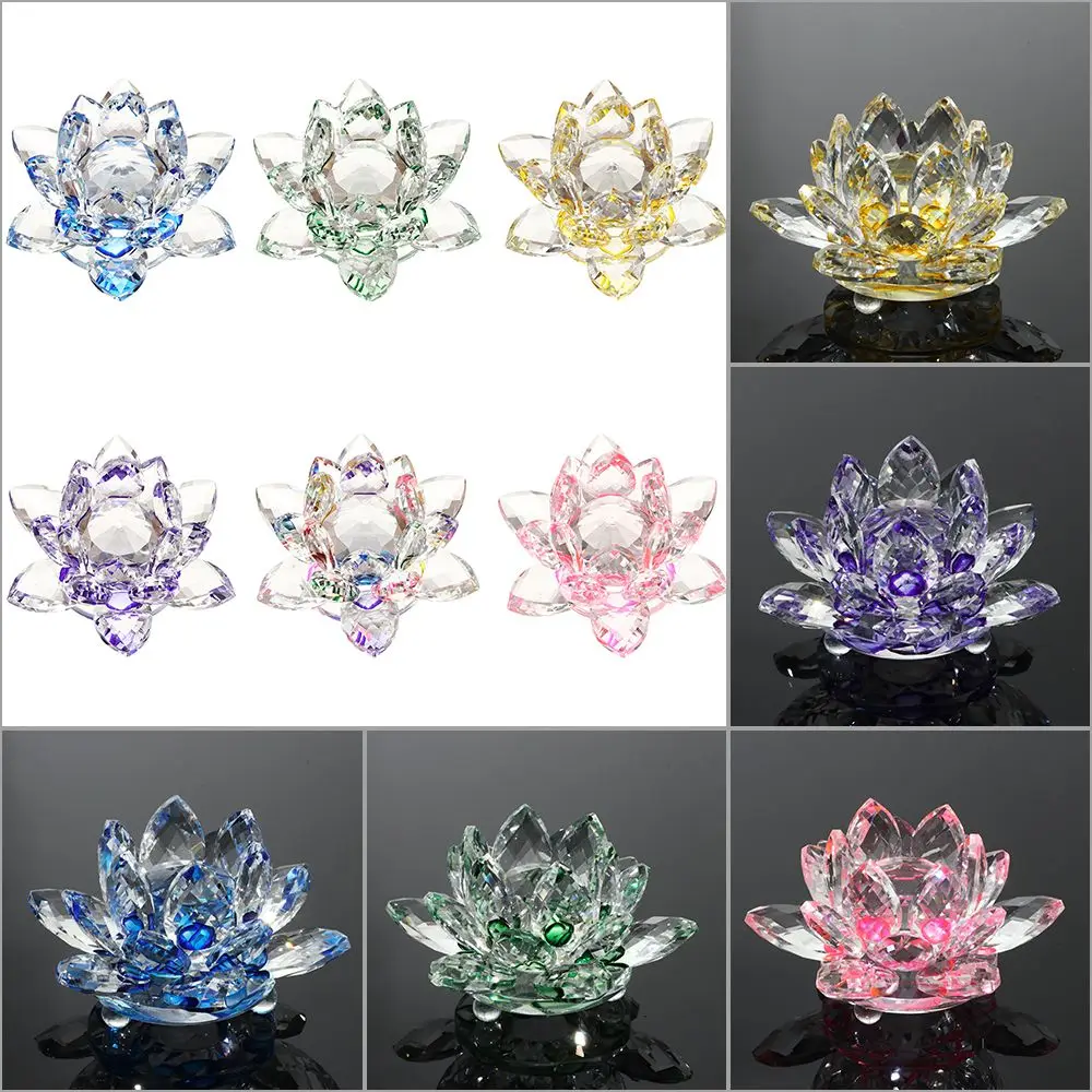 

Свадебные подарки, декор для вечеринки, стеклянные поделки, фэн-шуй, настольное украшение, домашний декор, Кристальный Лотос