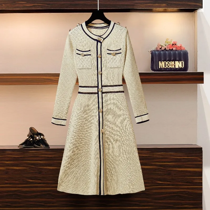 M-3XL Большие размеры Женская мода блестящие вязаное платье на осень-зиму 2020