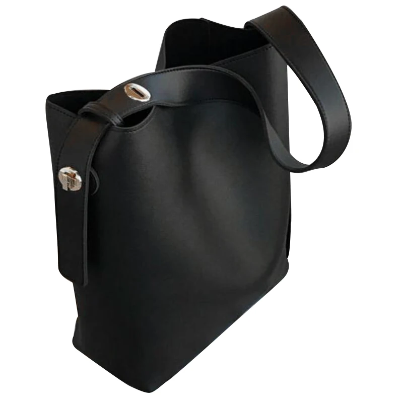 Модная универсальная сумка ведро простой стиль искусственная кожа на одно плечо