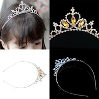 child wedding prom tiara princess crystal rhinestones crown headband kids girls