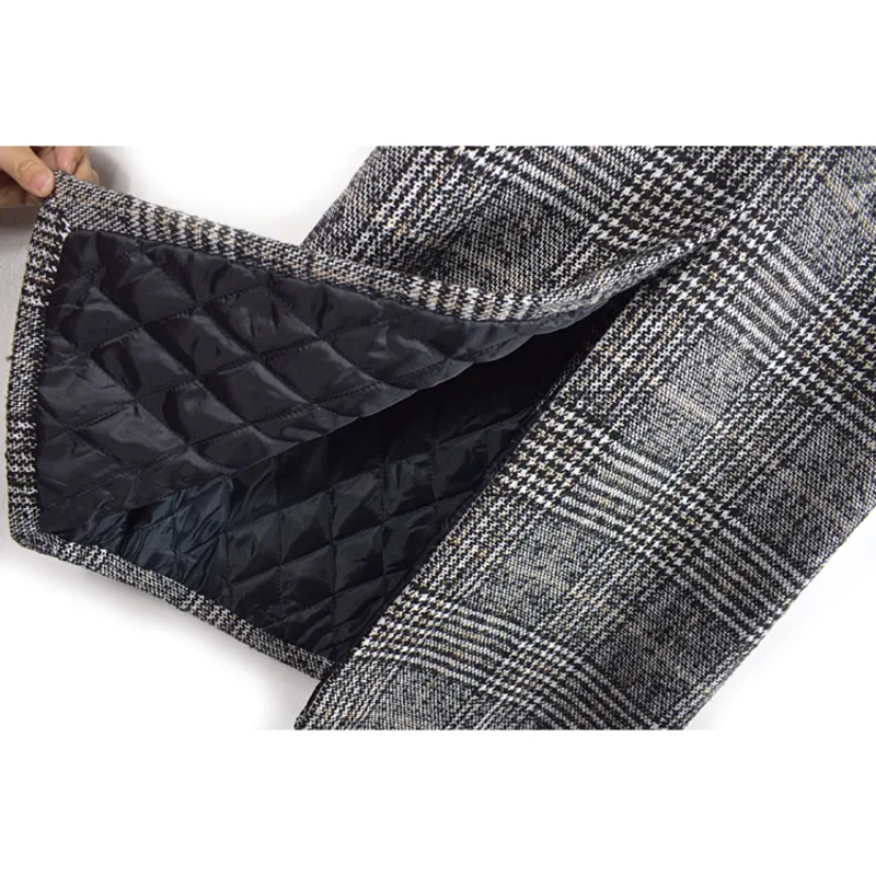 

Fashion Women Wool Coat Plaid Female Loose Long Single Breasted Coats 2021 Autumn Winter Jackets Trench Outerwear Mujer Chaqueta