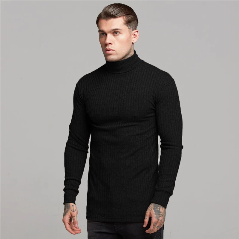 

New Fashion Winter Sweater Men Warm Turtleneck Mens Sweaters Slim Fit Pullover Men Classic Sweter Men Knitwear Pull Homme