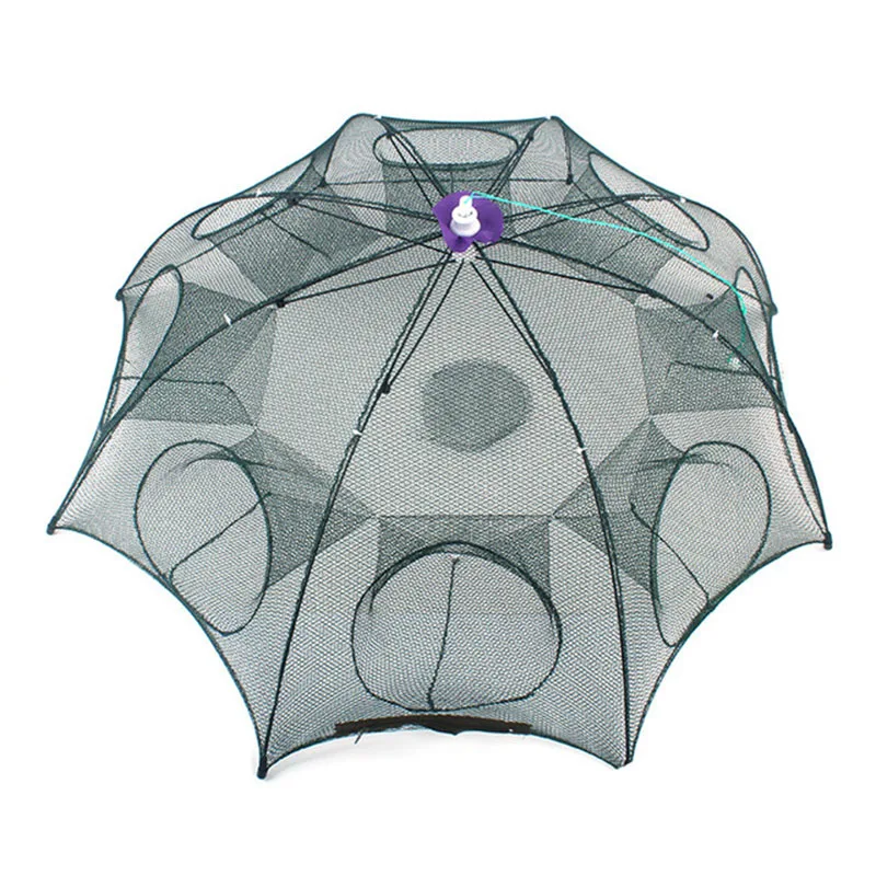 8 отверстий рыболовная сеть складывается портативная шестиугольная литые сети