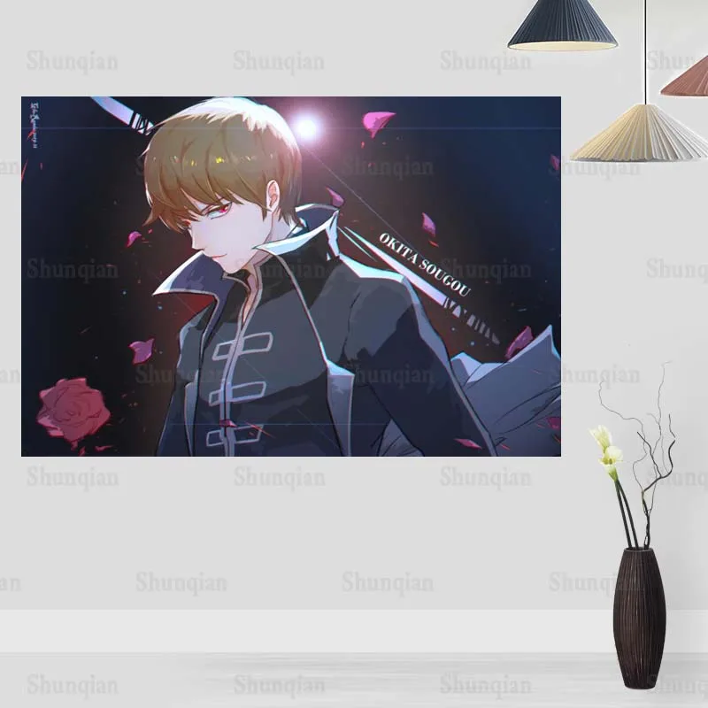 

New Okita Sougo Gintama Poster Canvas Fabric Wall Art Poster Print Painting Nature Decoration Modern Home Decor Poster 0508