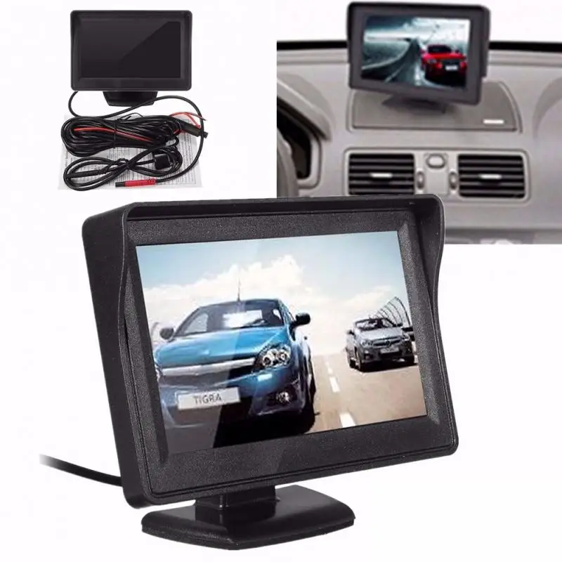 Видеорегистратор Автомобильная камера заднего вида HD 4 3 дюймовый TFT ЖК-экран