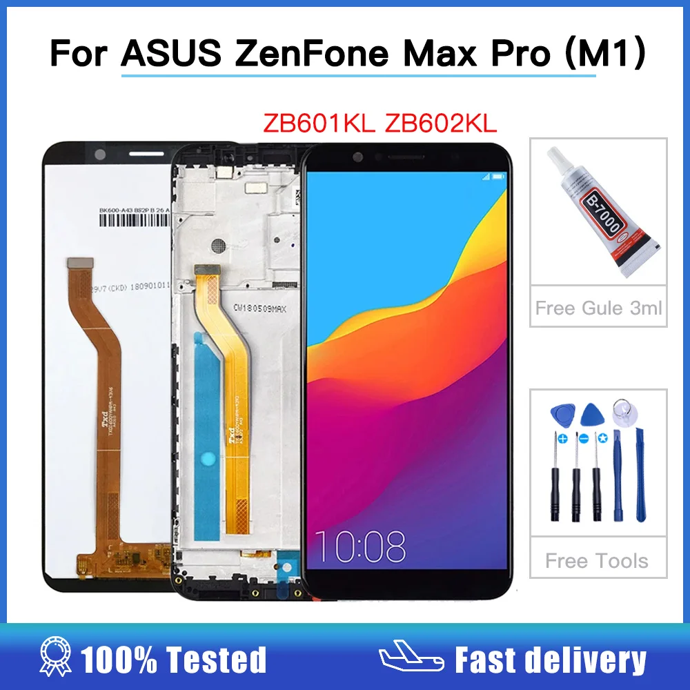 ЖК-экран 5 99 дюйма для ASUS ZenFone Max Pro M1 ZB601KL ZB602KL сенсорная панель дигитайзер рамка