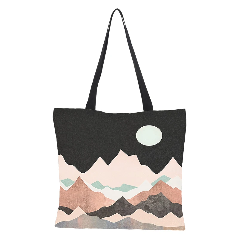 RAVIDINO doube-боковая абстрактная картина сумка большая емкость продуктовый мешок