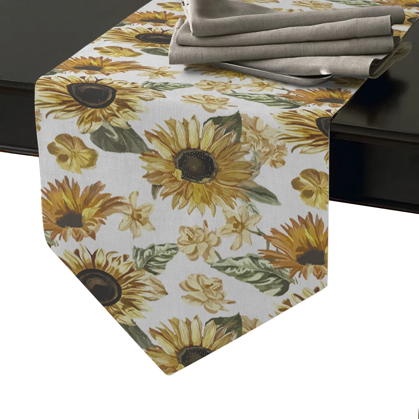 Тематика Дня матери акварельные Подсолнухи цветочный дизайн скатерти свадебные