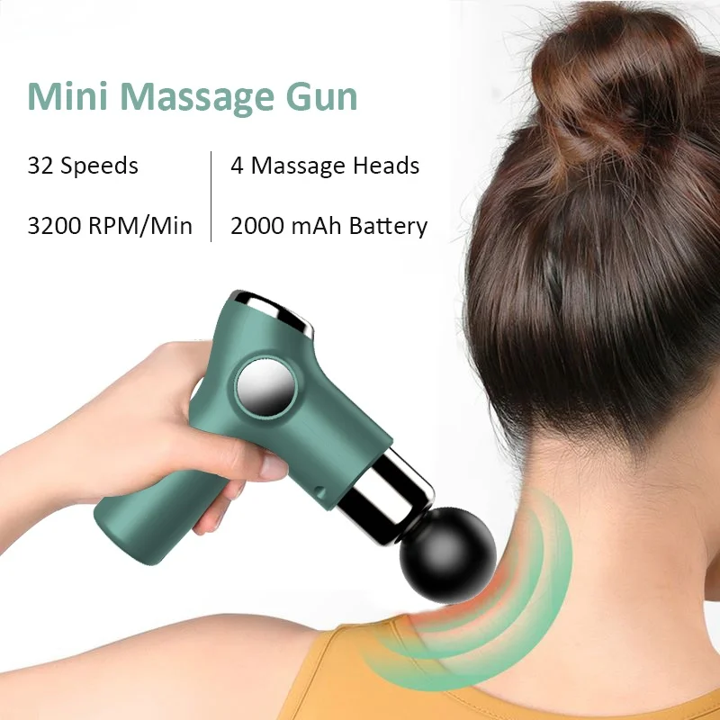 

Mini Massage Gun Deep Tissue Percussion Massager For Pain Relief Portable Body Muscle Relaxation LCD Display Massager 32 Speeds