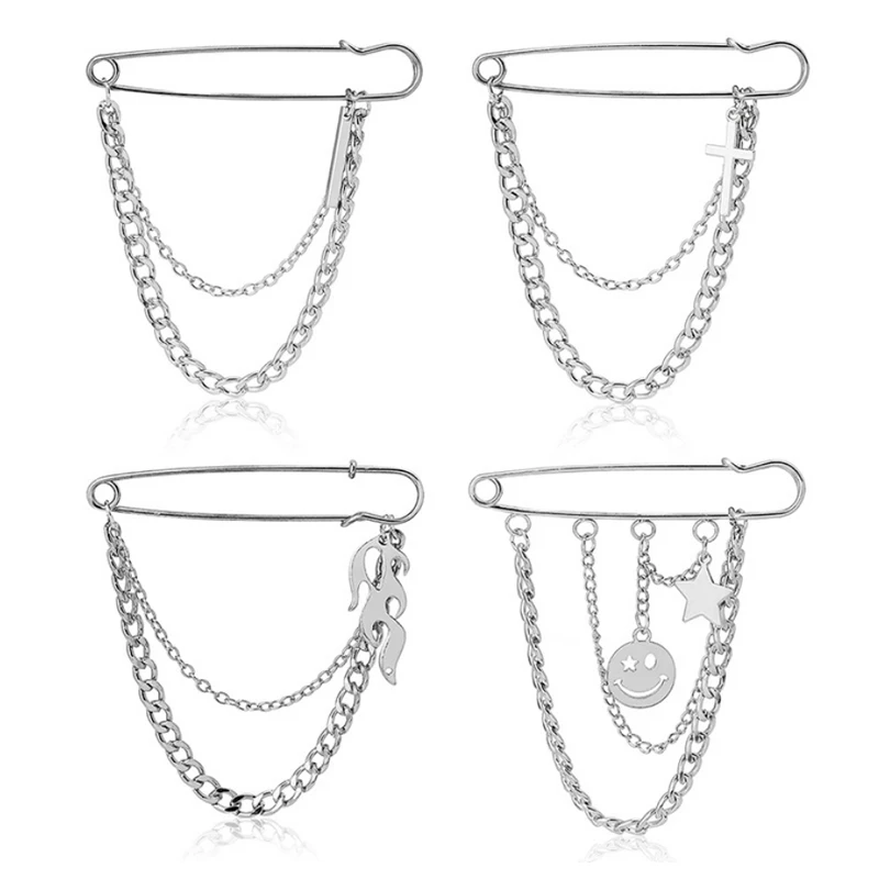 Большая металлическая брошь Крест в стиле ретро панк для женщин и мужчин