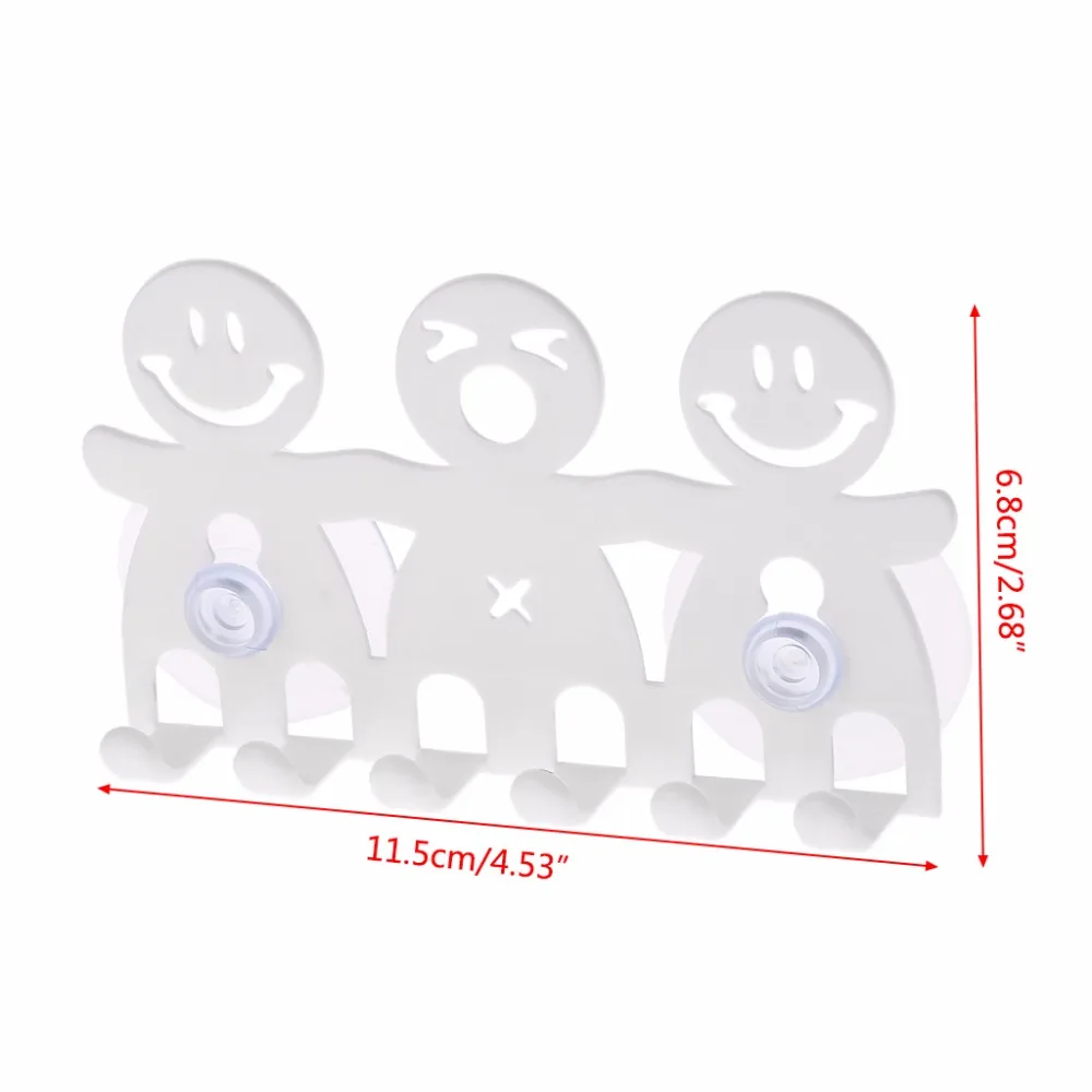 

Toothbrush Holder Wall Mounted Suction Cup 5 Position Cute Cartoon Smile Bathroom Sets