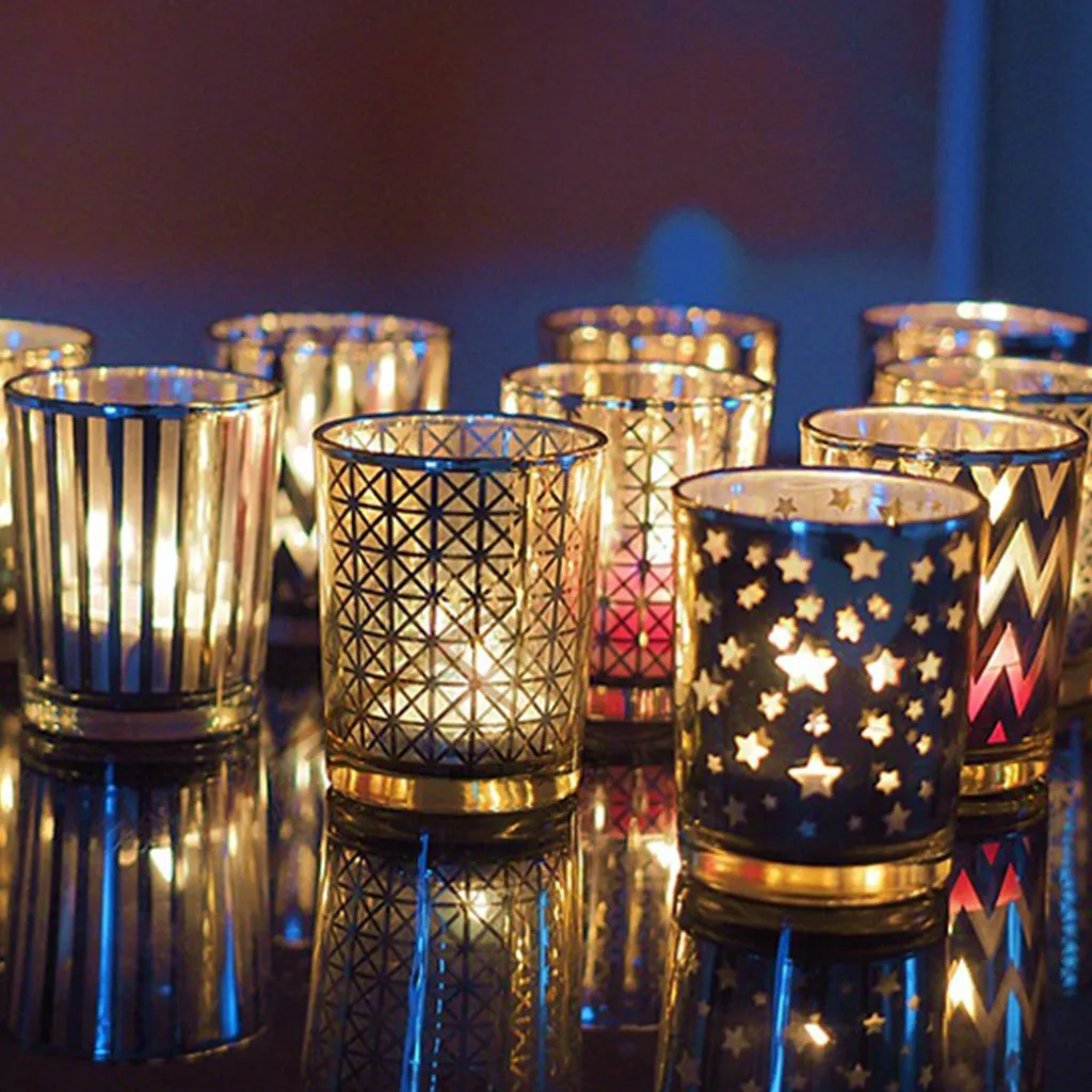 Подсвечник подсвечник из меркуриного стекла для свадебных вечеринок отеля кафе