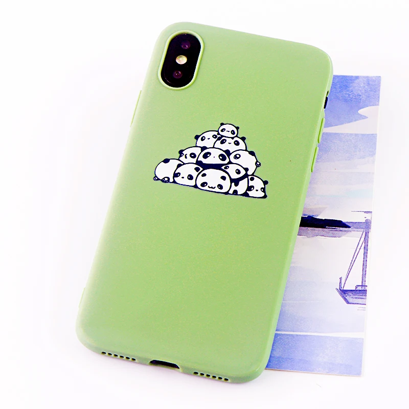 Чехлы для телефонов с пандой IPhone 11 Pro X XS MAX XR 6s 7 8 Plus мобильный чехол Модный мягкий