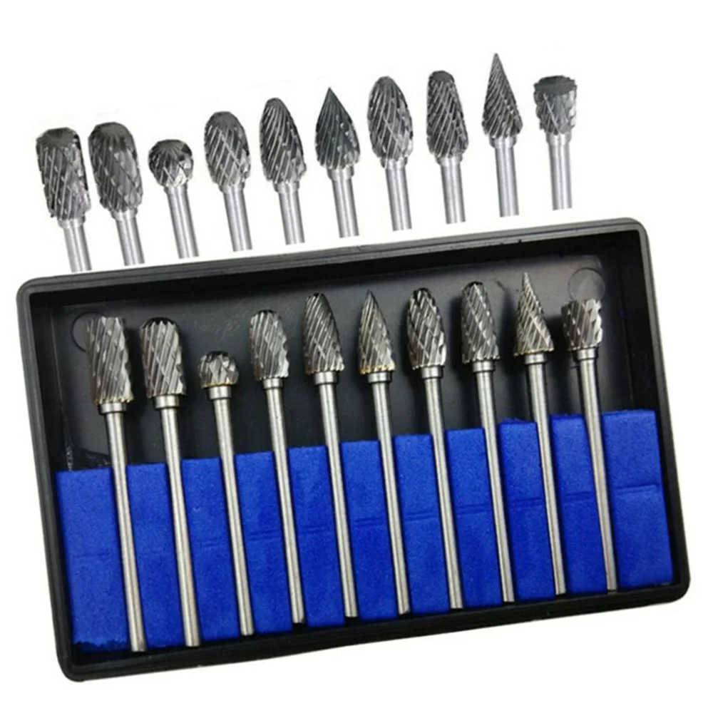 

Rotary Drill Bit Tool 10pcs Tungsten Steel Solid Carbide Burrs Durable