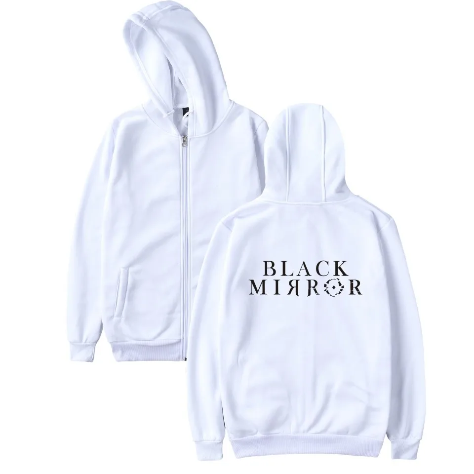 

2020 New white Mirror Zipper Sweatshirt Hoodies Casual Harajuku Jacket Coat 4xl Clothes Men/women Long Sleeve High Quality tops