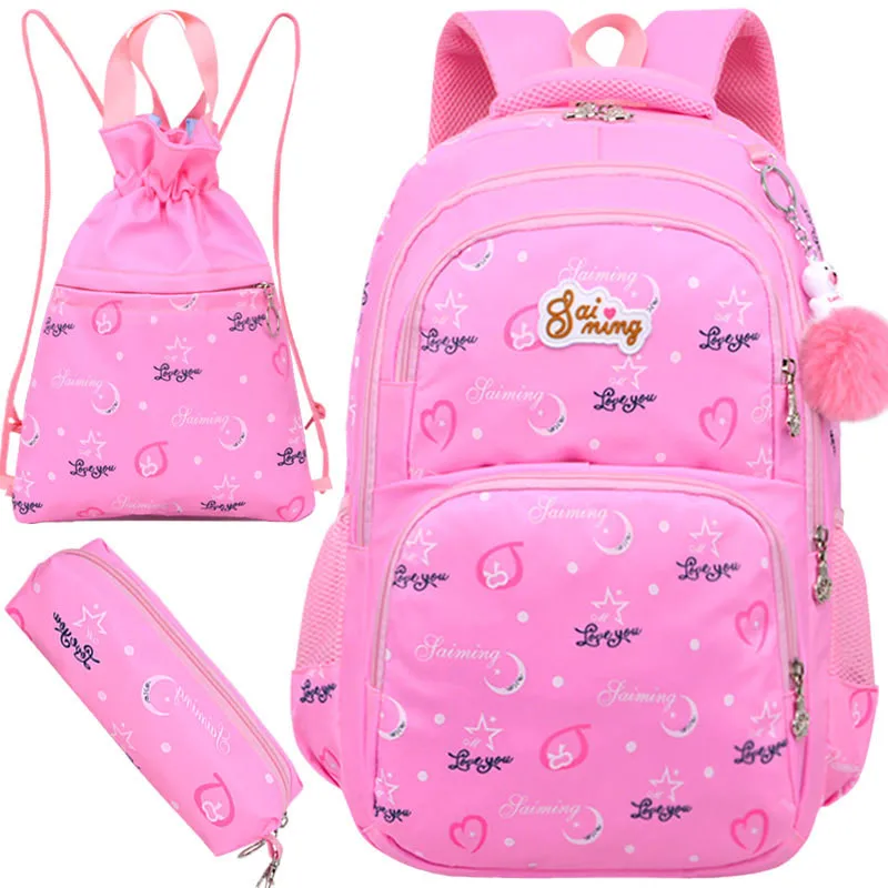 3pcs/set Printing School Bags For Girls Teenager Schoolbag Fashion School Backpacks For Children Kids Travel Bag Bagpack 2021