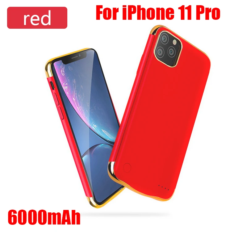For iphone 11 Pro 5500/6000 мАч Внешний внешний аккумулятор, чехол для зарядки аккумулятора для iPhone 11/iPhone 11 Pro/iPhone 11 Pro Max, тонкий чехол для зарядного устройства - Цвет: For iphone 11 Pro