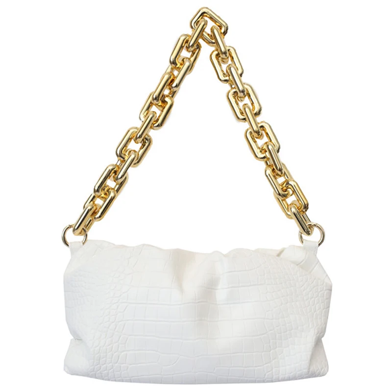 

2020 Crocodile pattern Fold Cloud Totes Bags for Women Shoulder Underarm Bag Handbags Evening Clutch Ins Dumplings Package New