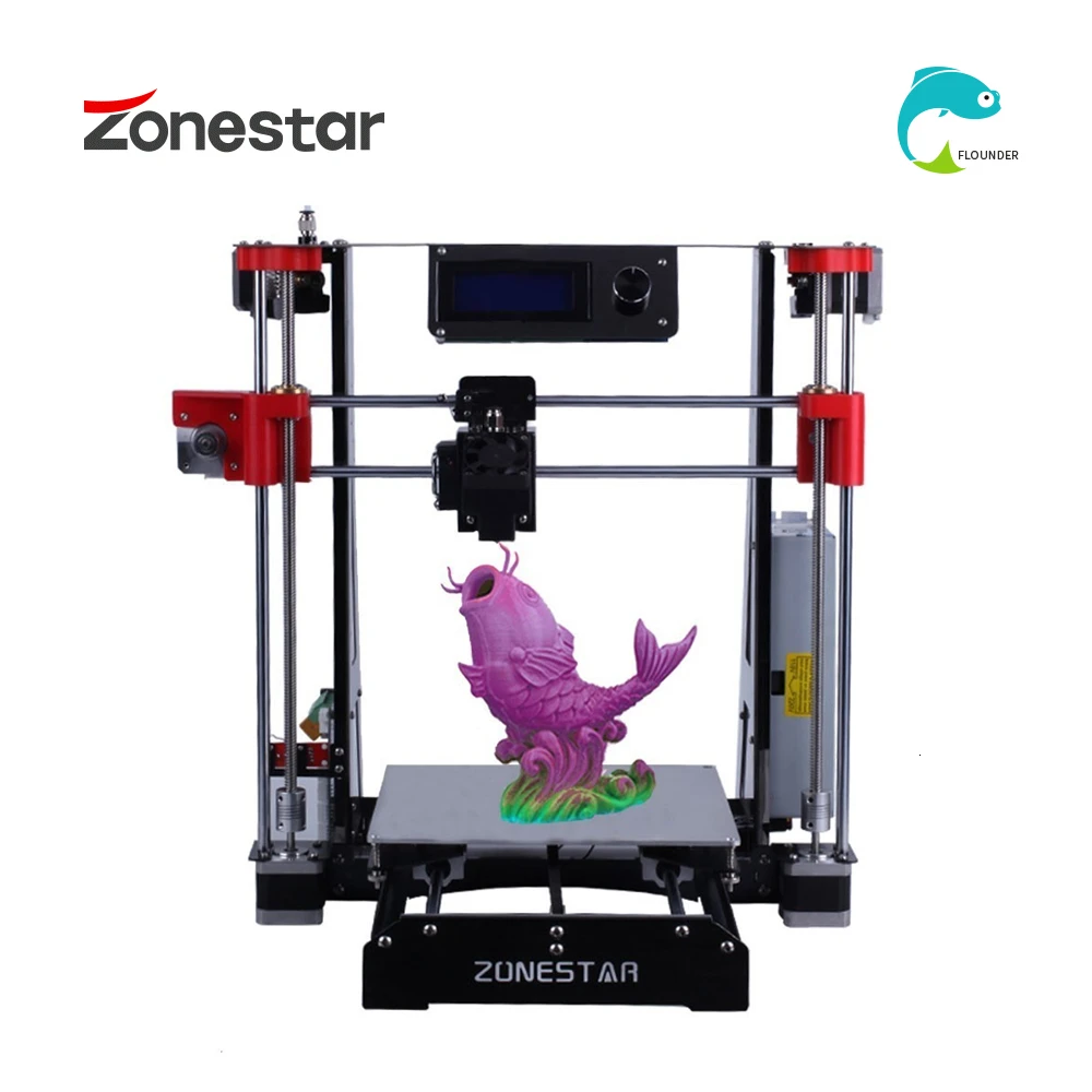 ZONESTAR Лидер продаж дешевый двойной экструдер черный металл A8 i3 Авто микс открытый источник обновления лазерная гравировка RepRap 3d принтер DIY комплект