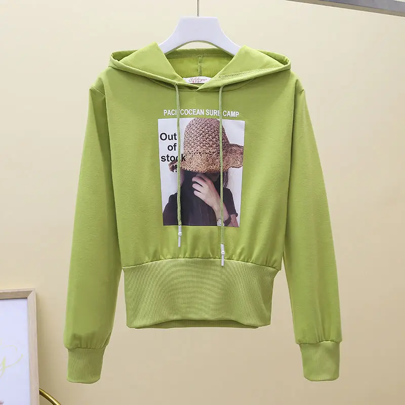 

Irl's heart casual tunic solid long sleeve cardigan bellybutton hooded sport Pullover